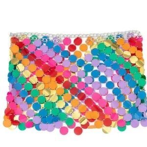 iHeartRaves Multicolor Sequin Mini Skirt